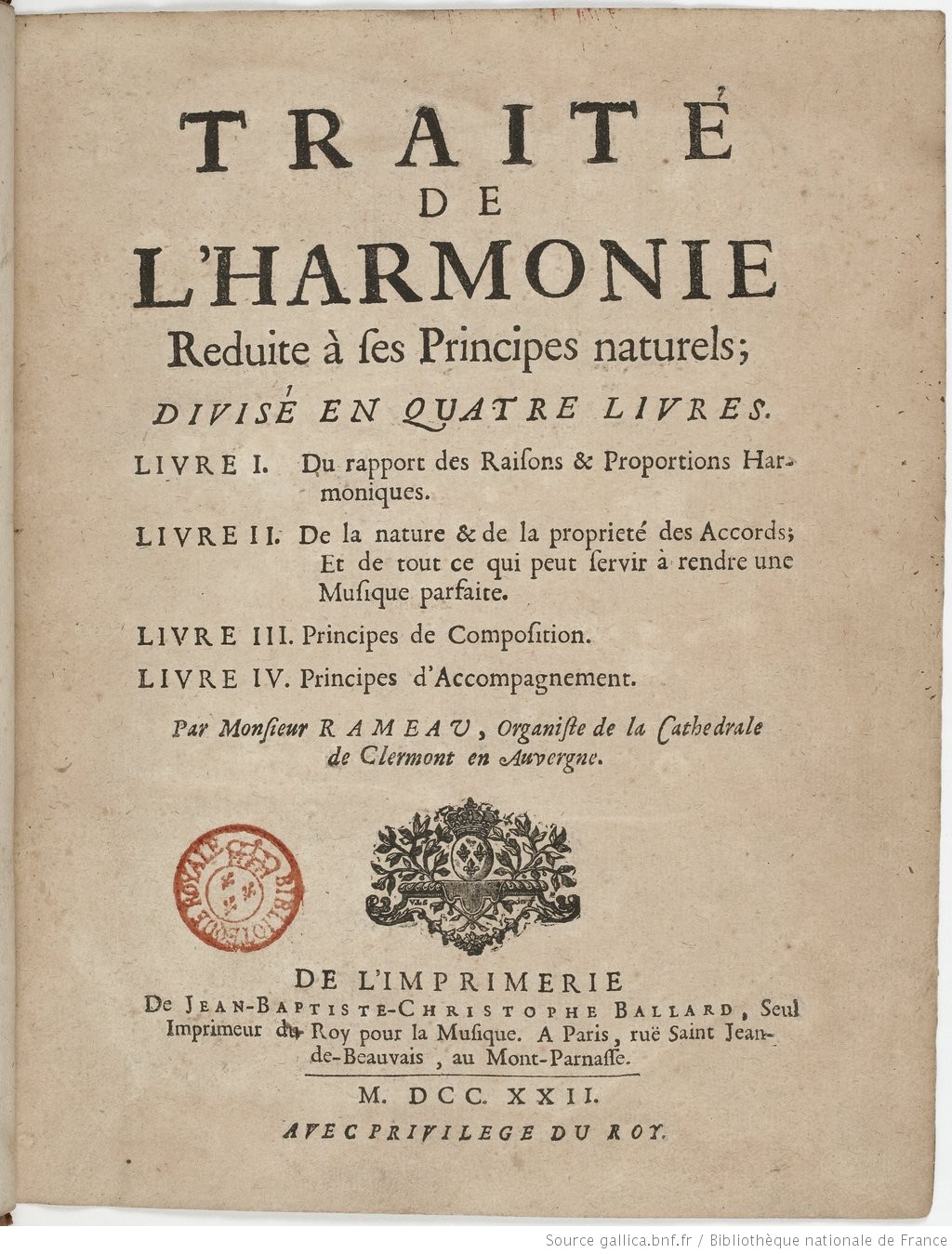 El Tratado de armonía de Jean Philippe Rameau.