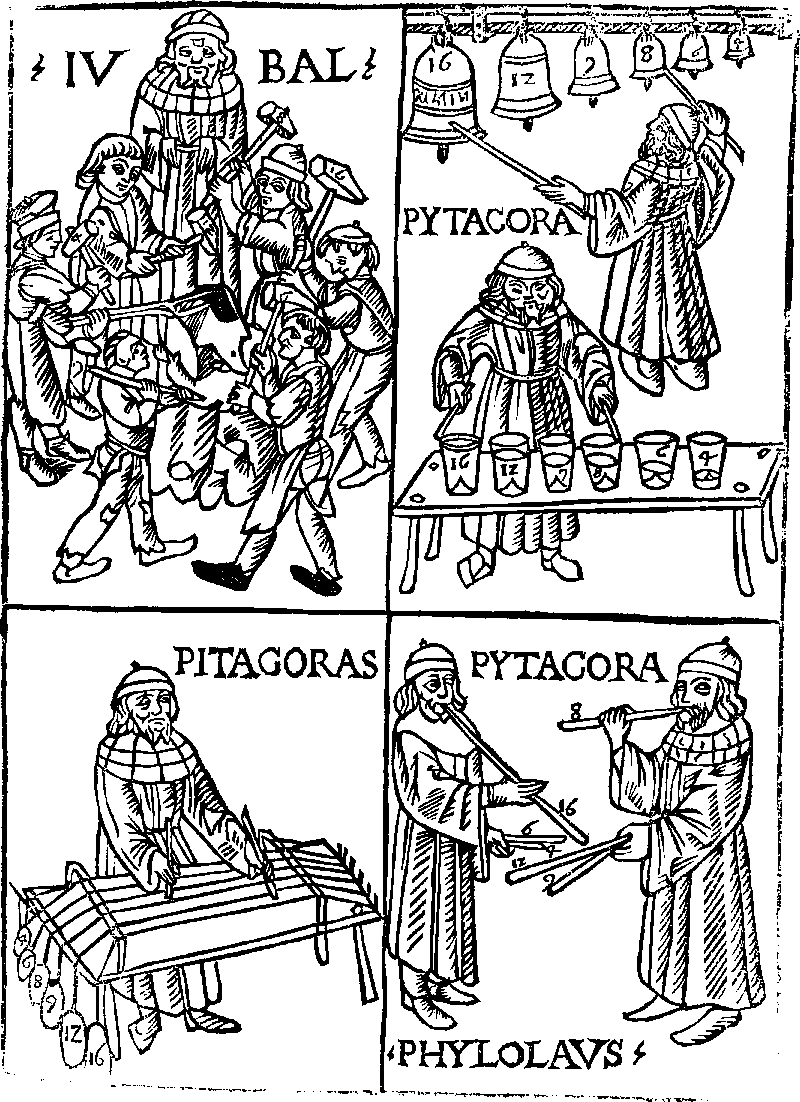 Pitágoras experimentando con objetos
sonoros.